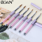 BQAN Perie pentru unghii acrilice mov Kolinsky Sable Mărimea părului #2-#12 Instrument de artă pentru manichiură Mâner cu perle Perie kolinsky pentru unghii acrilice