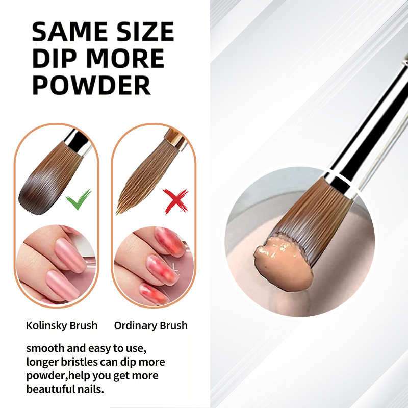 100% perie acrilice pentru unghii Kolinsky pură 1 buc perie neagră pentru unghii cu gel UV, extensie pentru unghii, perie de desen