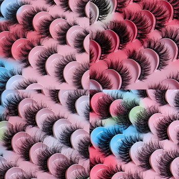 20 ζεύγη/κουτί 3D ψεύτικες βλεφαρίδες μαλακές άνετες για χρήση με τρίχες βιζόν Πολυστρωματικές βλεφαρίδες ομορφιάς ψεύτικες βλεφαρίδες για γυναίκες