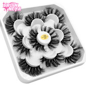 GROINNEYA 5 Pairs Mink Lashes mākslīgās skropstas ūdeles mākslīgās skropstas Dramatic Volume Lashes Skropstu pieaudzēšana grimam