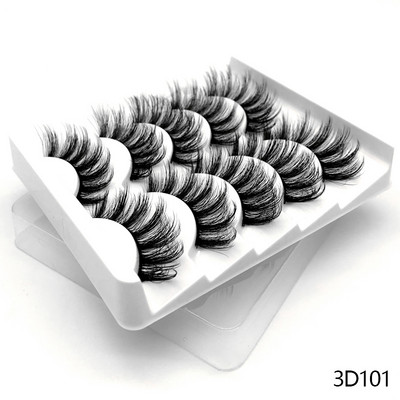 GROINNEYA 5 Pairs Mink Lashes mākslīgās skropstas ūdeles mākslīgās skropstas Dramatic Volume Lashes Skropstu pieaudzēšana grimam