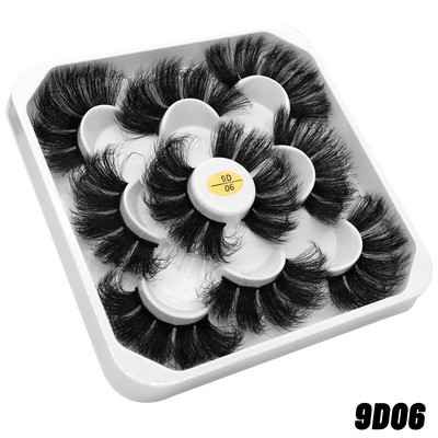 GROINNEYA 5 Pairs Mink Lashes mākslīgās skropstas ūdeles mākslīgās skropstas Dramatic Volume Lashes Skropstu pieaudzēšana grimam