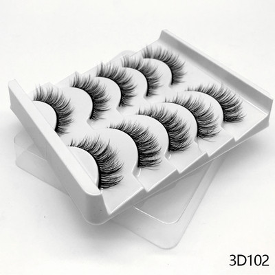 GROINNEYA 5 Pairs Mink Lashes mākslīgās skropstas ūdeles mākslīgās skropstas Dramatic Volume Lashes Skropstu pieaudzēšana grimam