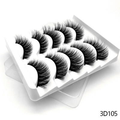 GROINNEYA 5 Pairs Mink Lashes mākslīgās skropstas ūdeles mākslīgās skropstas Dramatic Volume Lashes Skropstu pieaudzēšana grimam