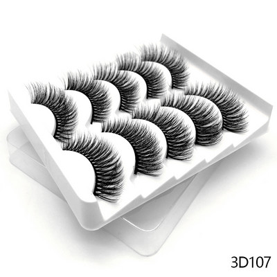 GROINNEYA 5 Pairs Mink Lashes mākslīgās skropstas ūdeles mākslīgās skropstas Dramatic Volume Lashes Skropstu pieaudzēšana grimam