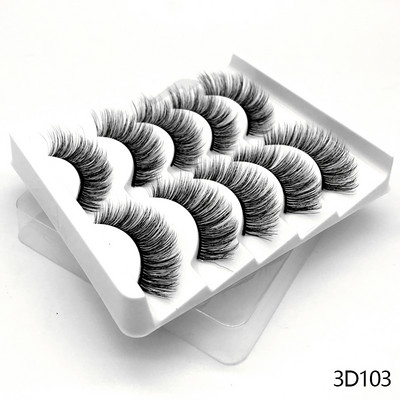 GROINNEYA 5 Pairs Mink Lashes mākslīgās skropstas ūdeles mākslīgās skropstas Dramatic Volume Lashes Skropstu pieaudzēšana grimam