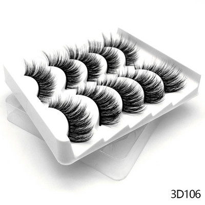 GROINNEYA 5 Pairs Mink Lashes mākslīgās skropstas ūdeles mākslīgās skropstas Dramatic Volume Lashes Skropstu pieaudzēšana grimam