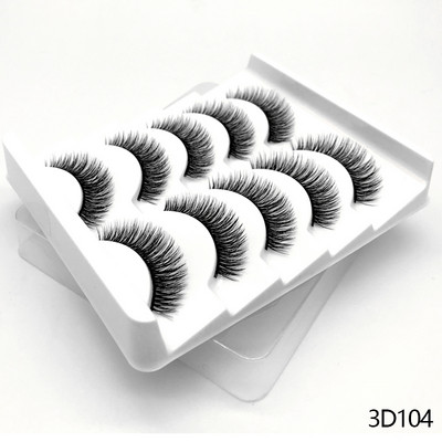 GROINNEYA 5 Pairs Mink Lashes mākslīgās skropstas ūdeles mākslīgās skropstas Dramatic Volume Lashes Skropstu pieaudzēšana grimam