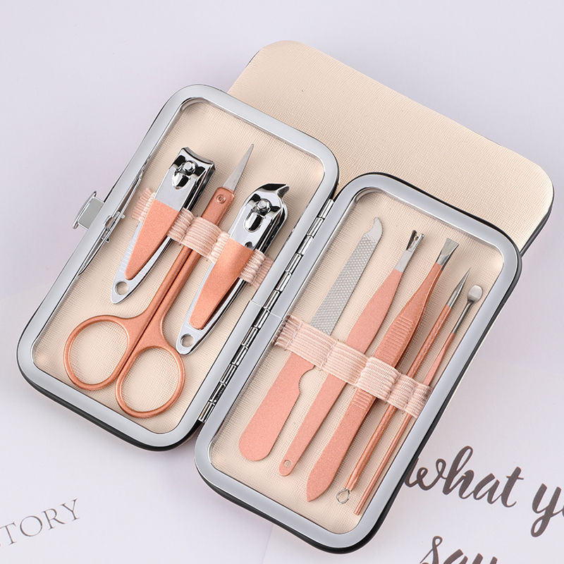 Manikűr készlet Pedikűr készletek körömvágó rozsdamentes acél professzionális körömvágó eszközök Travel Case Kit körömkészlet körömszerszámokkal
