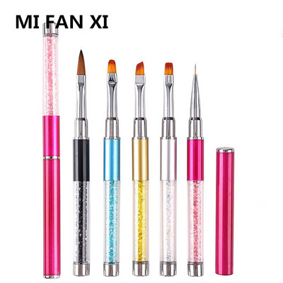 5 Style Akrilinė linija Gėlių taškelių dažymas Nagų šepetėlis UV Gelinis Nagų lakas Crystal Pen DIY Nagų manikiūro įrankiai