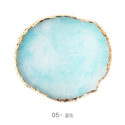 Instrument de pictură pentru unghii Paleta de rășină Golden Edge Manichiură Instrument de vopsea de culoare Frunză rotundă Placă de formă pătrată