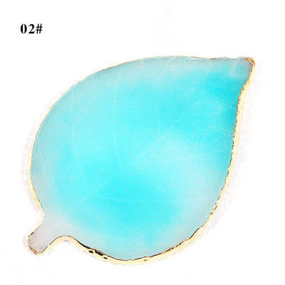 Instrument de pictură pentru unghii Paleta de rășină Golden Edge Manichiură Instrument de vopsea de culoare Frunză rotundă Placă de formă pătrată