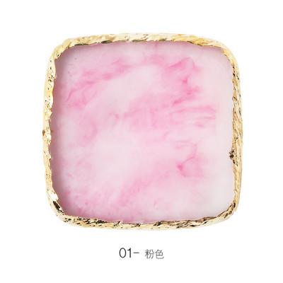 Instrument de pictură pentru unghii Paleta de rășină Golden Edge Manichiură Instrument de vopsea de culoare Frunză rotundă Placă de formă pătrată