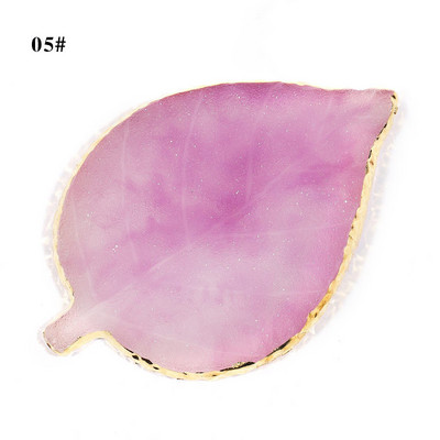 Instrument de pictură pentru unghii Paleta de rășină Golden Edge Manichiură Instrument de vopsea de culoare Frunză rotundă Placă de formă pătrată