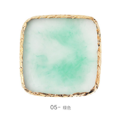 Instrument de pictură pentru unghii Paleta de rășină Golden Edge Manichiură Instrument de vopsea de culoare Frunză rotundă Placă de formă pătrată