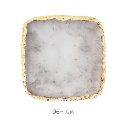 Instrument de pictură pentru unghii Paleta de rășină Golden Edge Manichiură Instrument de vopsea de culoare Frunză rotundă Placă de formă pătrată