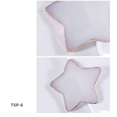 Instrument de pictură pentru unghii Paleta de rășină Golden Edge Manichiură Instrument de vopsea de culoare Frunză rotundă Placă de formă pătrată