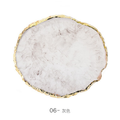 Instrument de pictură pentru unghii Paleta de rășină Golden Edge Manichiură Instrument de vopsea de culoare Frunză rotundă Placă de formă pătrată