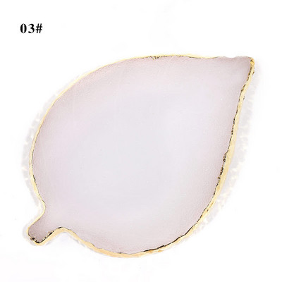 Instrument de pictură pentru unghii Paleta de rășină Golden Edge Manichiură Instrument de vopsea de culoare Frunză rotundă Placă de formă pătrată