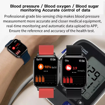 2023 Νέο Έξυπνο ρολόι σακχάρου αίματος ανδρικό ρολόι με λέιζερ Sangao για την υγεία Καρδιακός ρυθμός Πίεση του αίματος Αθλητικό Έξυπνο ρολόι Γυναικείο γλυκόμετρο