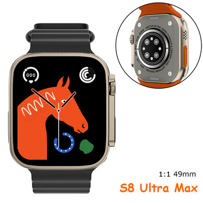 S8 Ultra Max Smartwatch Series 8 Odgovor na poziv 1:1 49mm Veličina 2.08" Zaslon NFC Sports Bežično punjenje Muški Pametni sat Žene 2023
