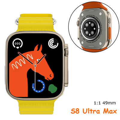 S8 Ultra Max Smartwatch Series 8 Odgovor na poziv 1:1 49mm Veličina 2.08" Zaslon NFC Sports Bežično punjenje Muški Pametni sat Žene 2023