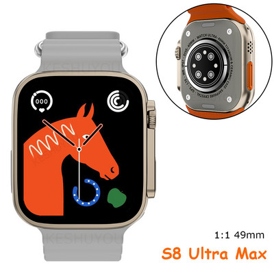 S8 Ultra Max Smartwatch Series 8 Odgovor na poziv 1:1 49mm Veličina 2.08" Zaslon NFC Sports Bežično punjenje Muški Pametni sat Žene 2023
