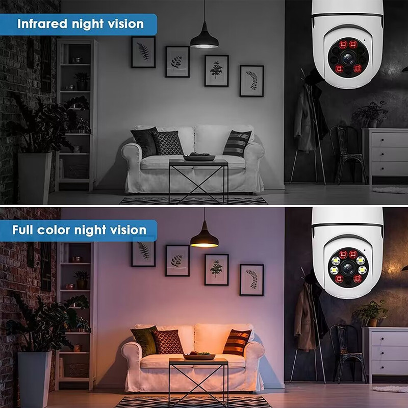 LLSEE YOOSEE Cameră de supraveghere IP, video, bec E27, 3MP, full-color, Wi-Fi, mini interior, securitate smart home, monitorizare bebeluși,