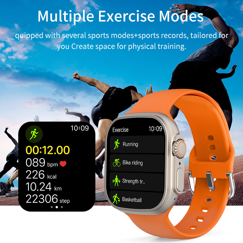 NFC okosóra férfiaknak női 2.02 teljes érintőképernyős vízálló sport fitnesz órák Bluetooth hívás Reloj Hombre férfi okosóra