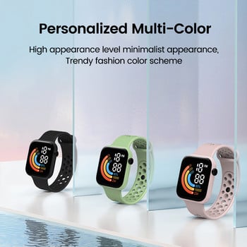 За Xiaomi 2022 НОВ смарт часовник Мъже Жени Smartwatch LED часовник часовник Водоустойчив безжично зареждане Силиконов цифров спортен часовник