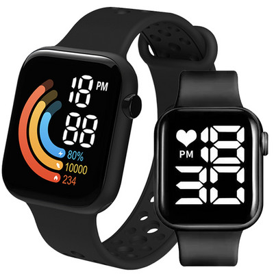 За Xiaomi 2022 НОВ смарт часовник Мъже Жени Smartwatch LED часовник часовник Водоустойчив безжично зареждане Силиконов цифров спортен часовник