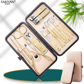 Set de foarfece de aur 7/15 buc. Set de manichiură pentru arta unghiilor. Clește pentru piele moartă, din oțel inoxidabil.