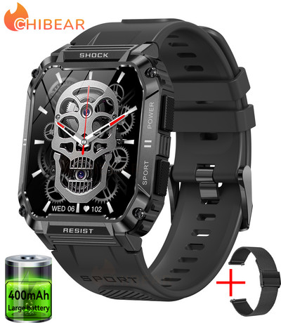 Έξυπνο ανδρικό ρολόι αδιάβροχο εξωτερικού χώρου 1,95" 100+Sport Mode Fitness Tracker 2023 Νέο Smartwatch Bluetooth Κλήση 400 mAh Μεγάλη μπαταρία