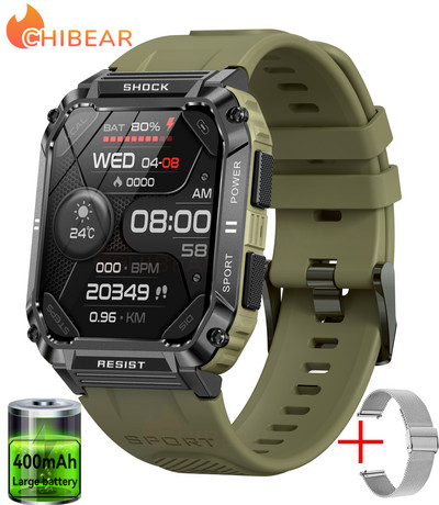 Έξυπνο ανδρικό ρολόι αδιάβροχο εξωτερικού χώρου 1,95" 100+Sport Mode Fitness Tracker 2023 Νέο Smartwatch Bluetooth Κλήση 400 mAh Μεγάλη μπαταρία