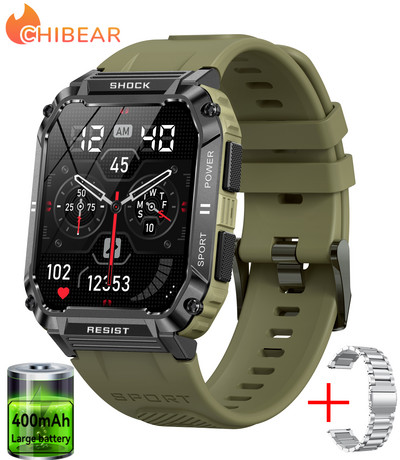 Έξυπνο ανδρικό ρολόι αδιάβροχο εξωτερικού χώρου 1,95" 100+Sport Mode Fitness Tracker 2023 Νέο Smartwatch Bluetooth Κλήση 400 mAh Μεγάλη μπαταρία