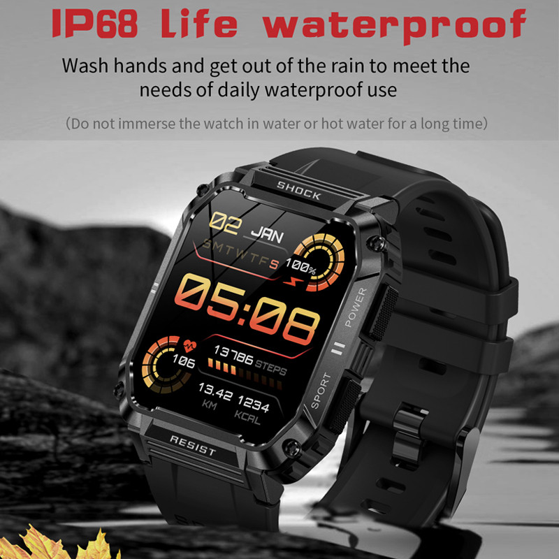 Έξυπνο ανδρικό ρολόι αδιάβροχο εξωτερικού χώρου 1,95" 100+Sport Mode Fitness Tracker 2023 Νέο Smartwatch Bluetooth Κλήση 400 mAh Μεγάλη μπαταρία