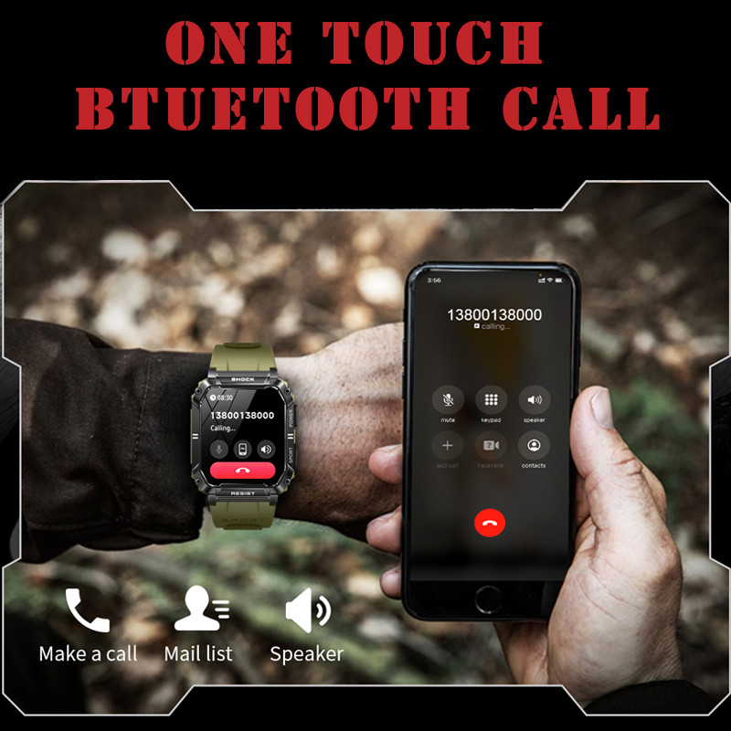 Έξυπνο ανδρικό ρολόι αδιάβροχο εξωτερικού χώρου 1,95" 100+Sport Mode Fitness Tracker 2023 Νέο Smartwatch Bluetooth Κλήση 400 mAh Μεγάλη μπαταρία