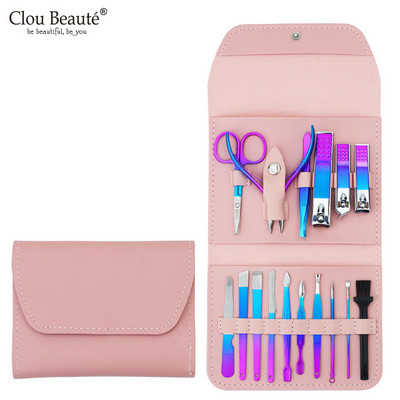 Clou Beaute Professional Nail Art Cutter Cutter Set de instrumente 4p/18p/set Manichiură Clipper Cuticule Foarfece Oțel inoxidabil Pedichiură