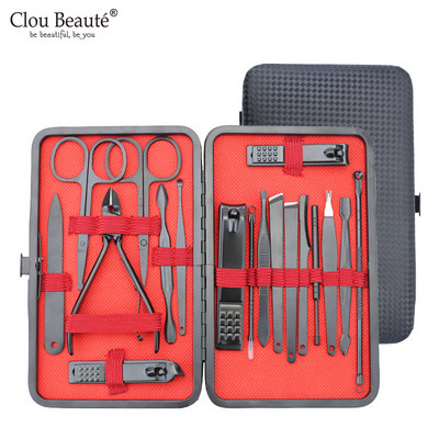 Clou Beaute Professional Nail Art Cutter Cutter Set de instrumente 4p/18p/set Manichiură Clipper Cuticule Foarfece Oțel inoxidabil Pedichiură