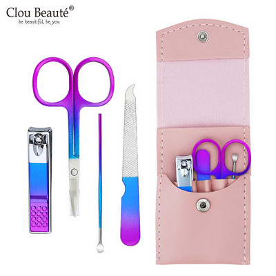 Clou Beaute Professional Nail Art Cutter Cutter Set de instrumente 4p/18p/set Manichiură Clipper Cuticule Foarfece Oțel inoxidabil Pedichiură