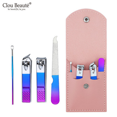 Clou Beaute Professional Nail Art Cutter Cutter Set de instrumente 4p/18p/set Manichiură Clipper Cuticule Foarfece Oțel inoxidabil Pedichiură