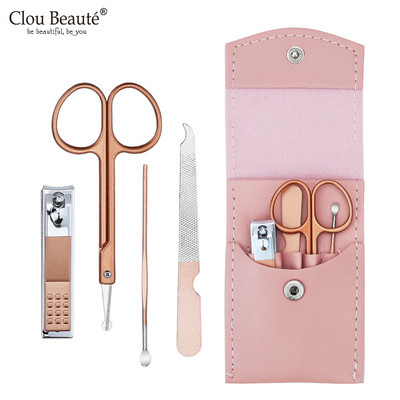 Clou Beaute Professional Nail Art Cutter Cutter Set de instrumente 4p/18p/set Manichiură Clipper Cuticule Foarfece Oțel inoxidabil Pedichiură