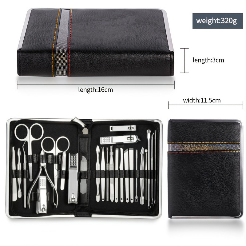 Комплект за маникюр Комплект за педикюр 26 части Комплект за маникюр Професионални ножици за нокти, Комплект за грижа за ноктите от неръждаема стомана Комплект за педикюр за подарък