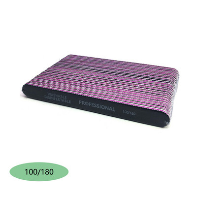 50 vnt/sl. Lenktos nagų dildės 80/100/180 Black Curved Banana Buffer Nail Art Manikiūro pedikiūras Poliravimo buferis Įrankiai Lime a Ongle