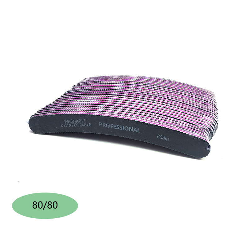 50 vnt/sl. Lenktos nagų dildės 80/100/180 Black Curved Banana Buffer Nail Art Manikiūro pedikiūras Poliravimo buferis Įrankiai Lime a Ongle