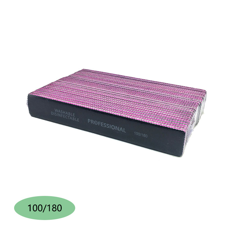 50 vnt/sl. Lenktos nagų dildės 80/100/180 Black Curved Banana Buffer Nail Art Manikiūro pedikiūras Poliravimo buferis Įrankiai Lime a Ongle