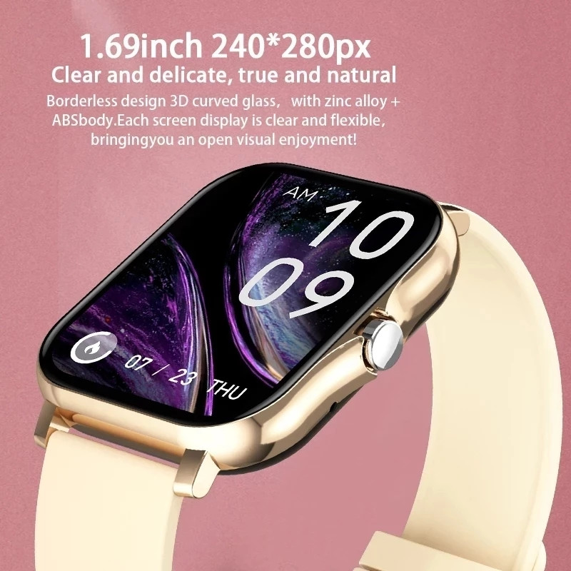 2022 Nové Bluetooth volanie Inteligentné hodinky pre ženy a mužov Prispôsobte si ciferník 1,69" HD Full Touch Fitness Tracker Dámske inteligentné hodinky