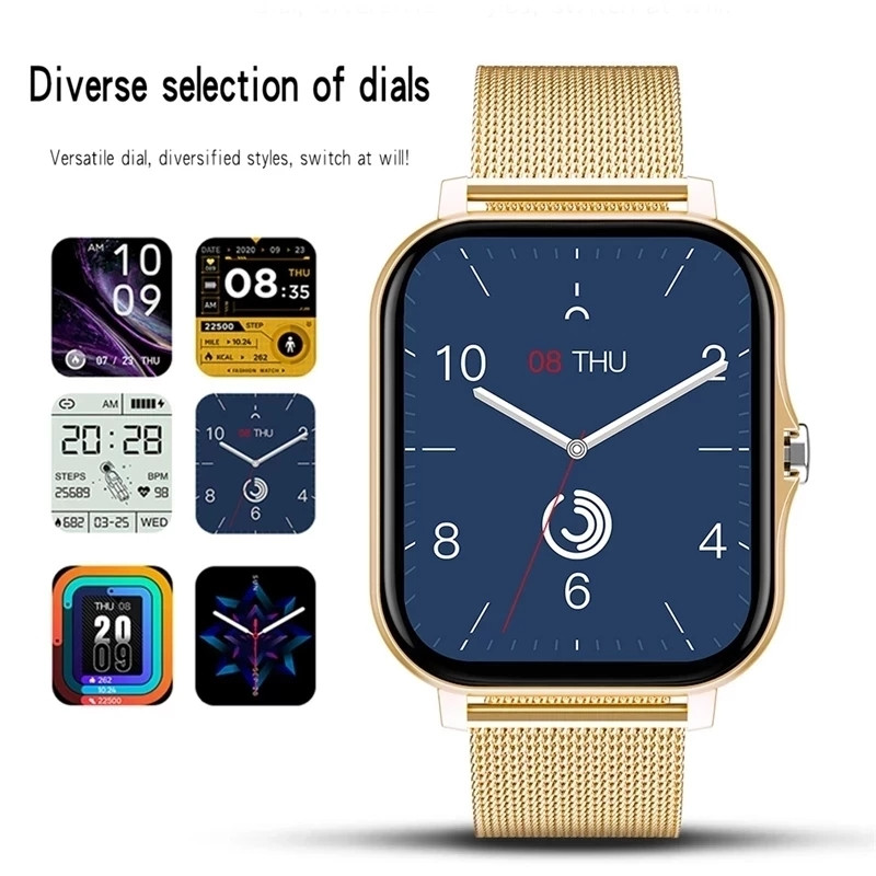 2022 Nové Bluetooth volanie Inteligentné hodinky pre ženy a mužov Prispôsobte si ciferník 1,69" HD Full Touch Fitness Tracker Dámske inteligentné hodinky