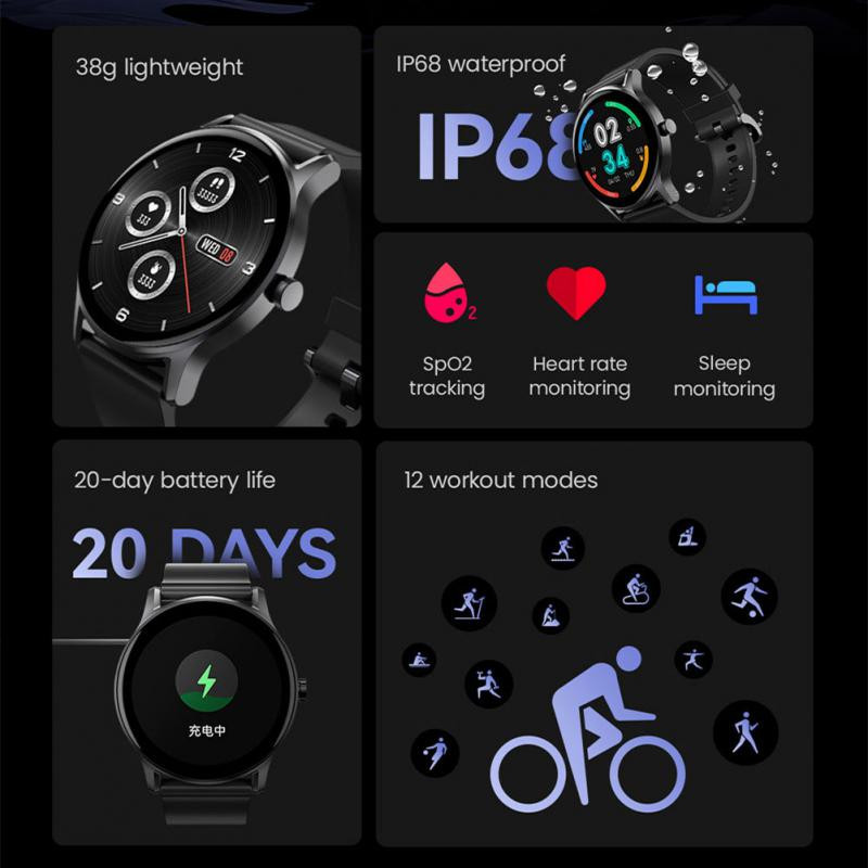 Haylou GS-LS09A Ceas inteligent Monitor de activitate Monitorizare ritm cardiac Ceas inteligent sport pentru Android Ceas cu prognoză meteo în timp real