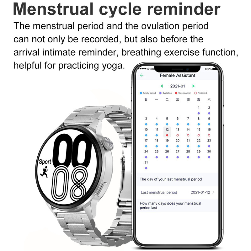 Ceas inteligent NFC la modă nouă Bărbați Apel Bluetooth Sport GPS Track Ceasuri Femei Ceas inteligent ECG pentru ritm cardiac pentru Samsung Huawei Xiaomi